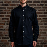 Men's Casual Black Brushed Cotton Shirt