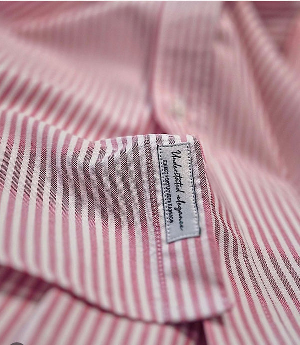 Cotton stripe Oxford, woven in Portugal