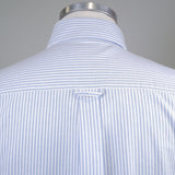 Men's Mid Blue Stripe Oxford Shirt with Button Down Collar