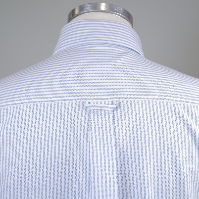 Men's Mid Blue Stripe Oxford Shirt with Button Down Collar