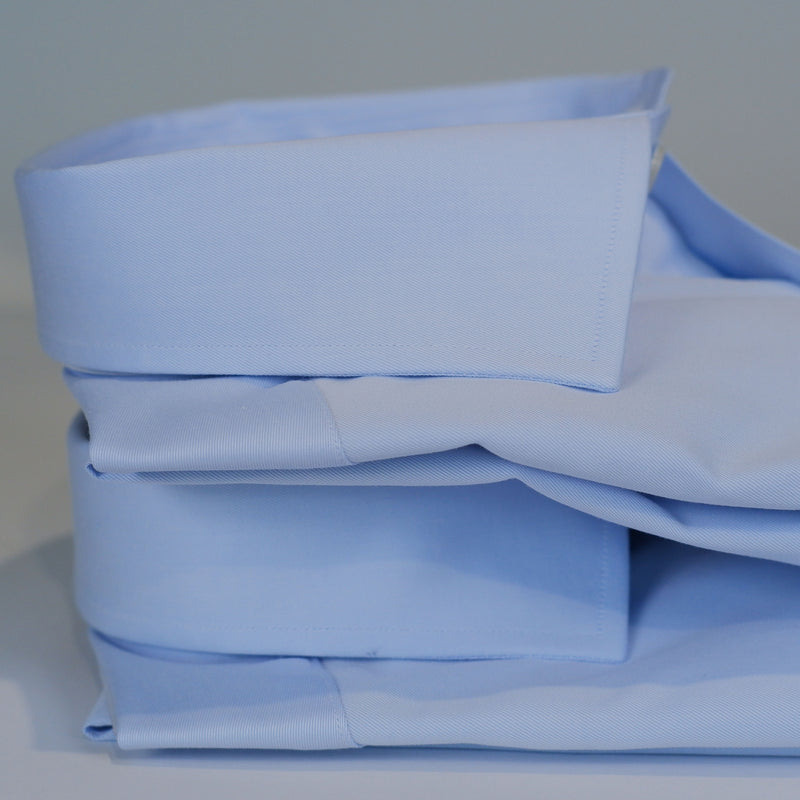 Men's Blue Shirt with Cutaway Collar