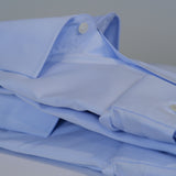 Men's Blue Shirt with Cutaway Collar