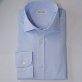 Men's Blue Shirt with Cutaway Collar