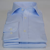 Men's Blue Shirt with Cutaway Collar