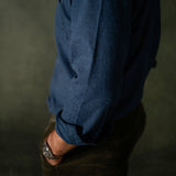 Men’s Midnight Blue Brush Cotton Shirt.