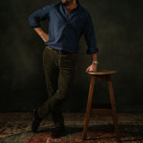 Men’s Midnight Blue Brush Cotton Shirt.