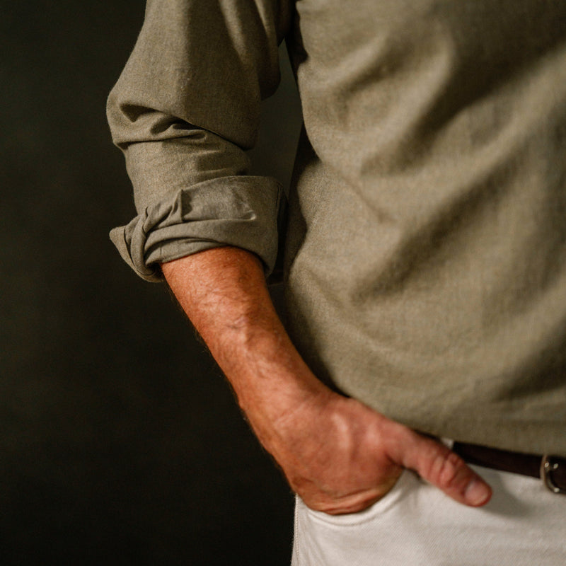 Men's Soft Sage Brush Cotton Shirt.