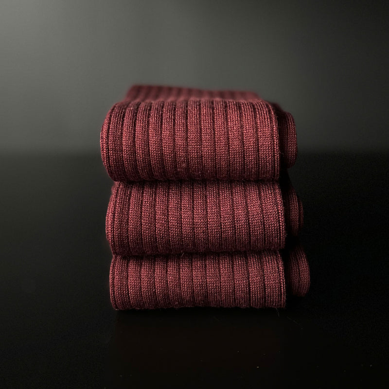 Burgundy Wool Socks