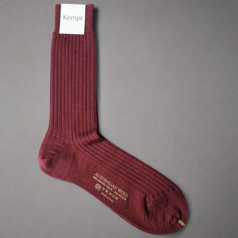 Burgundy Wool Socks