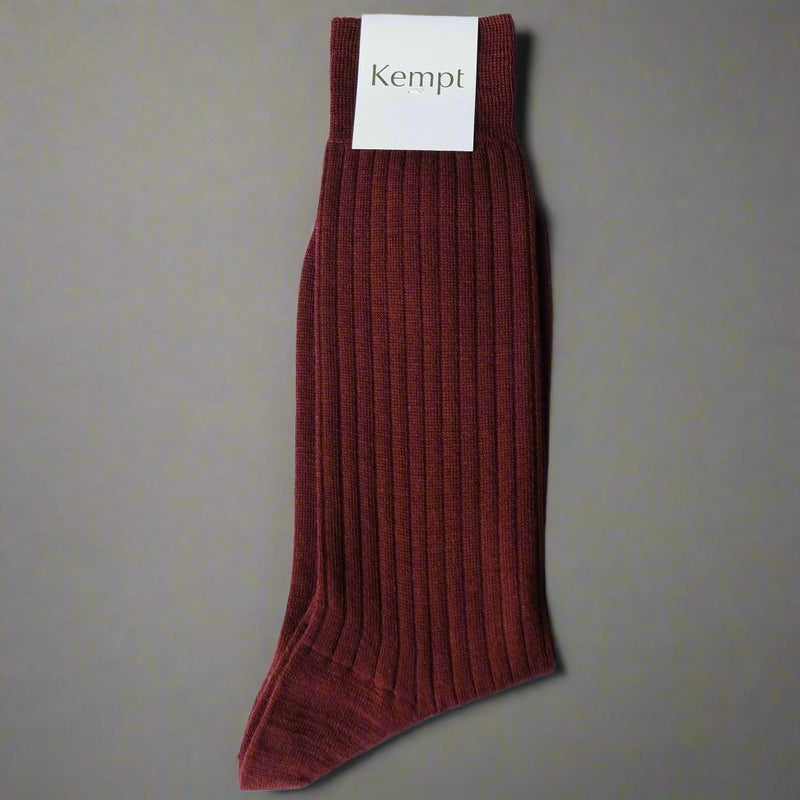 Burgundy Wool Socks