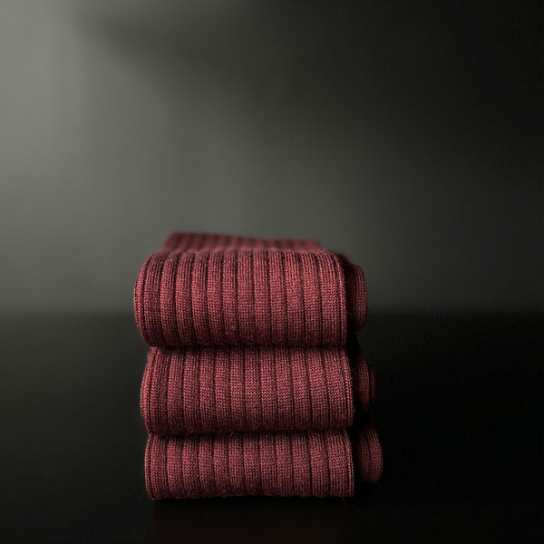 Burgundy Wool Socks