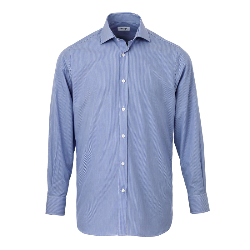 Men's Stripe Cotton Shirt with Cutaway Collar