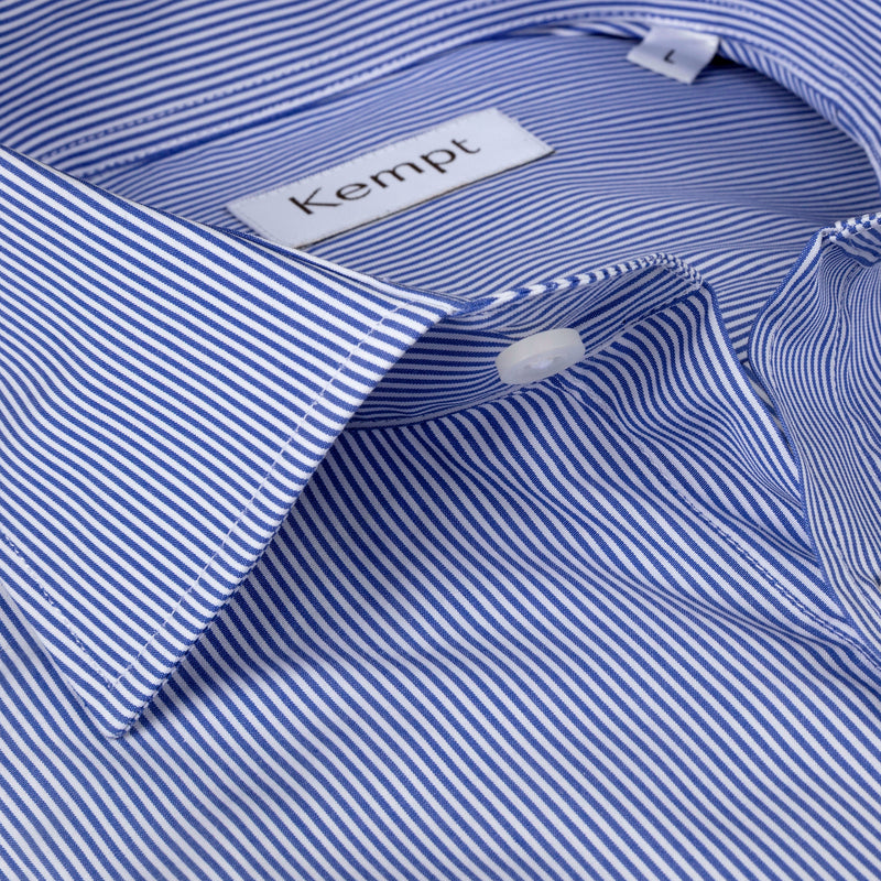 Men's Stripe Cotton Shirt with Cutaway Collar