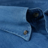 Men's Mid Wash Denim Shirt with Button Down Collar