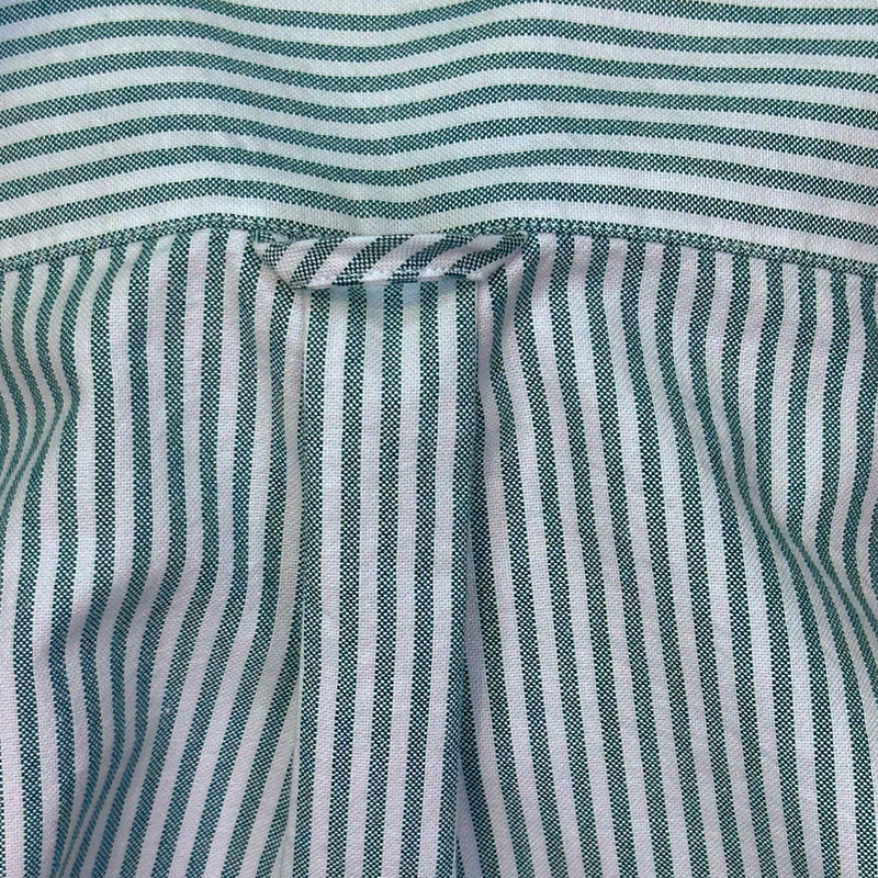 Relaxed Casual Green Stripe Oxford Shirt
