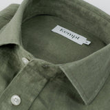 Olive Green Linen Shirt