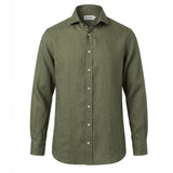 Olive Green Linen Shirt