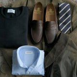 Lambswool Crew Neck Sweater in Navy