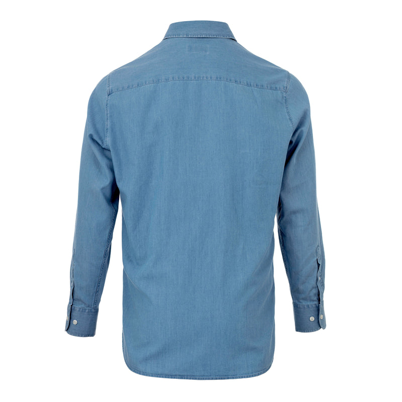 Men's Casual Light Wash Denim Shirt