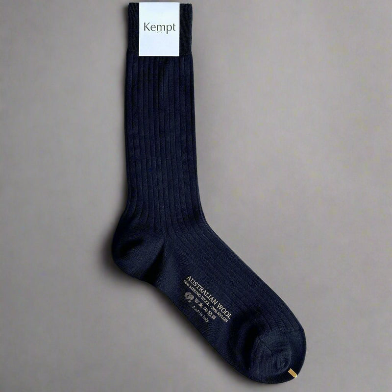 Navy Wool Socks