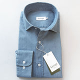 Men's Casual Indigo Denim Cotton Shirt