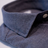 Grey Brushed Cotton Puppytooth Check Shirt