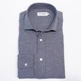 Grey Brushed Cotton Puppytooth Check Shirt