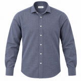 Grey Brushed Cotton Puppytooth Check Shirt