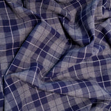 Navy Brushed Cotton Check Shirt