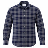 Navy Brushed Cotton Check Shirt