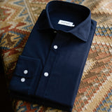 Men's Casual Navy Brushed Cotton Shirt