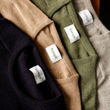Lambswool Crew Neck Sweater in Mocha