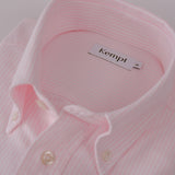 Pale Pink Stripe Cotton Oxford Shirt with Button Down Collar