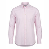Pale Pink Stripe Cotton Oxford Shirt with Button Down Collar