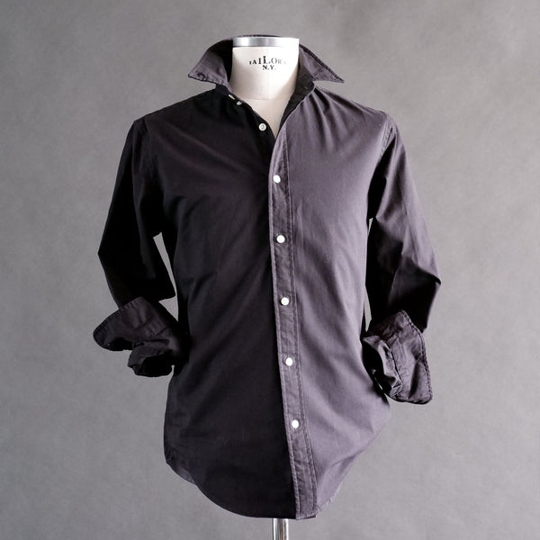 Men's Casual Black Brushed Cotton Shirt