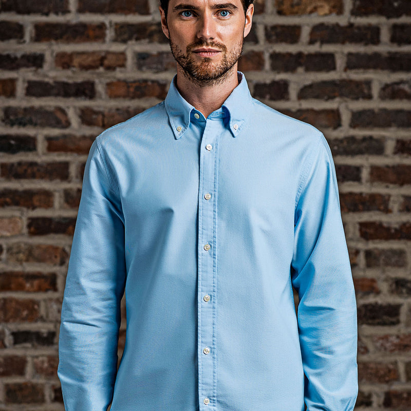 Men's Casual Blue Oxford Cotton Shirt