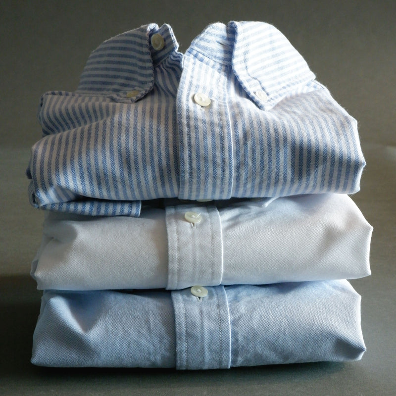 Men's Casual Blue Stripe Oxford Cotton Shirt