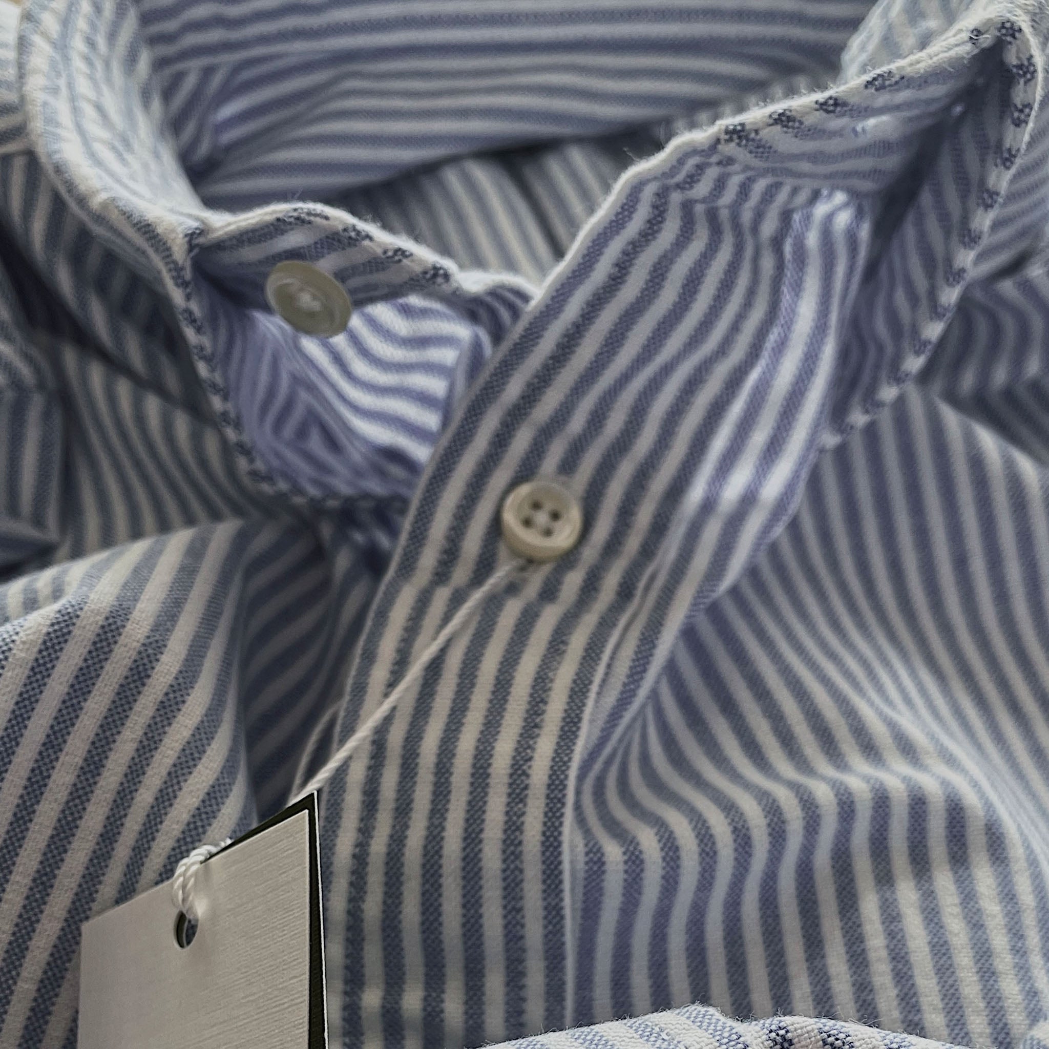 Men's Casual Blue Stripe Oxford Cotton Shirt – Kempt